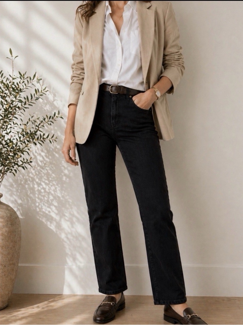 Lauren Ralph Lauren Black Straight-Leg Jeans